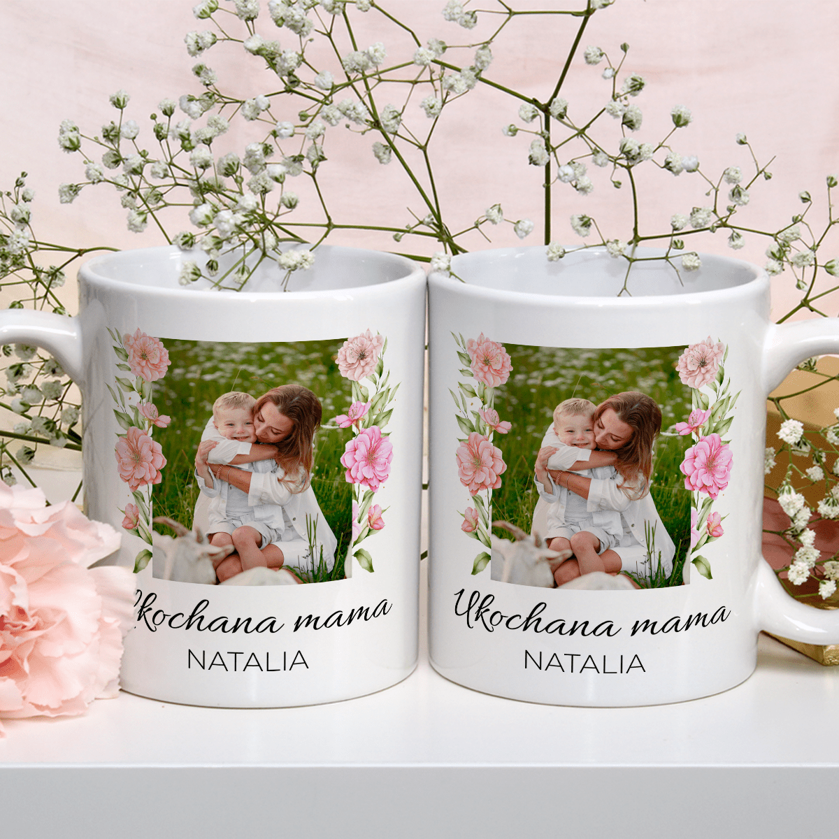 Ukochana mama - 1x Kubek z nadrukiem, spersonalizowany prezent dla mamy - idamell.com