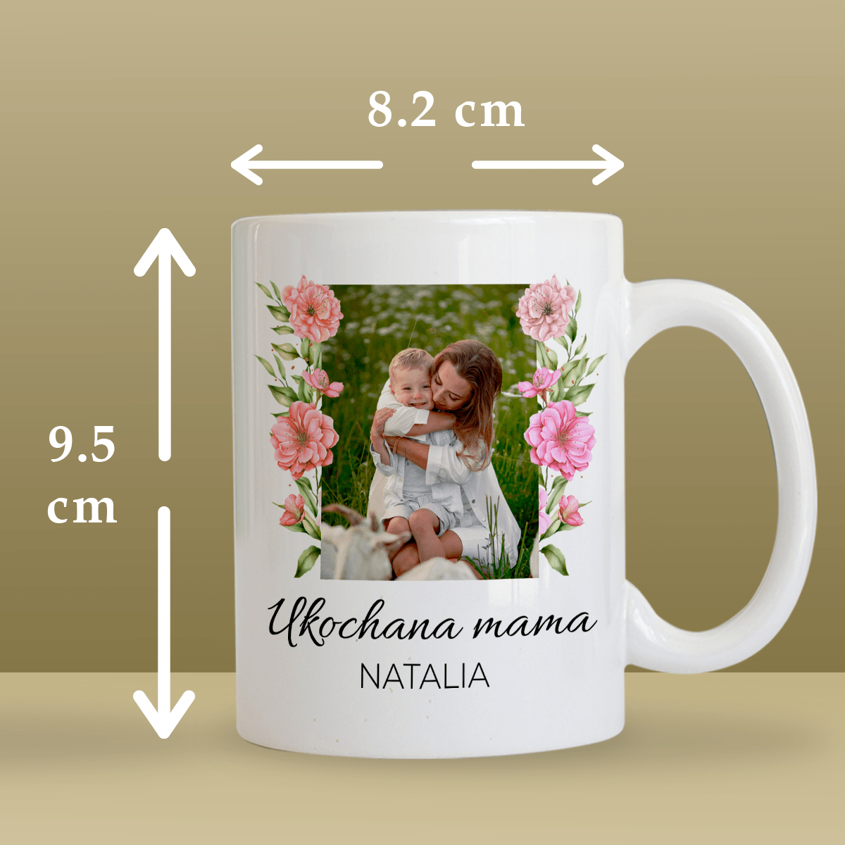 Ukochana mama - 1x Kubek z nadrukiem, spersonalizowany prezent dla mamy - idamell.com