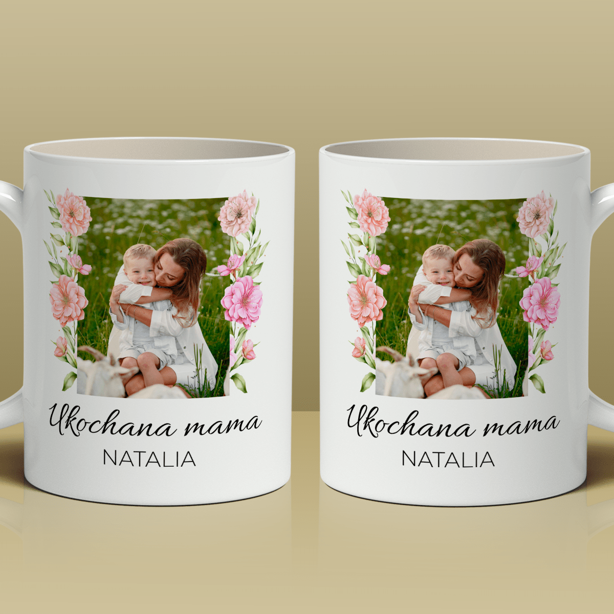 Ukochana mama - 1x Kubek z nadrukiem, spersonalizowany prezent dla mamy - idamell.com