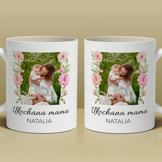 Ukochana mama - 1x Kubek z nadrukiem, spersonalizowany prezent dla mamy - idamell.com