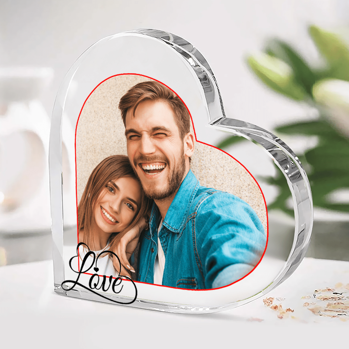 Walentynkowy design - Szklane serce, spersonalizowany prezent dla niej - idamell.com