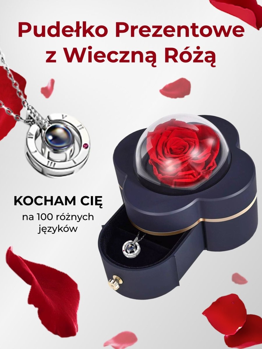 Wieczne różane pudełko na biżuterię, Wyjatkowy pomysł na prezent dla dziewczyny, przyjaciółki, kobiety, najlepsze na walentynki, na 18 urodziny - idamell.com