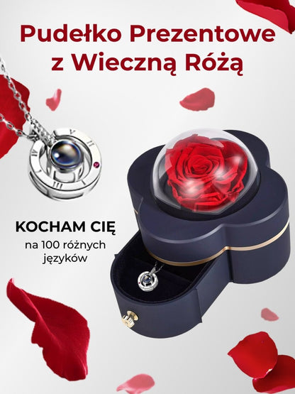 Wieczne różane pudełko na biżuterię, Wyjatkowy pomysł na prezent dla dziewczyny, przyjaciółki, kobiety, najlepsze na walentynki, na 18 urodziny - idamell.com