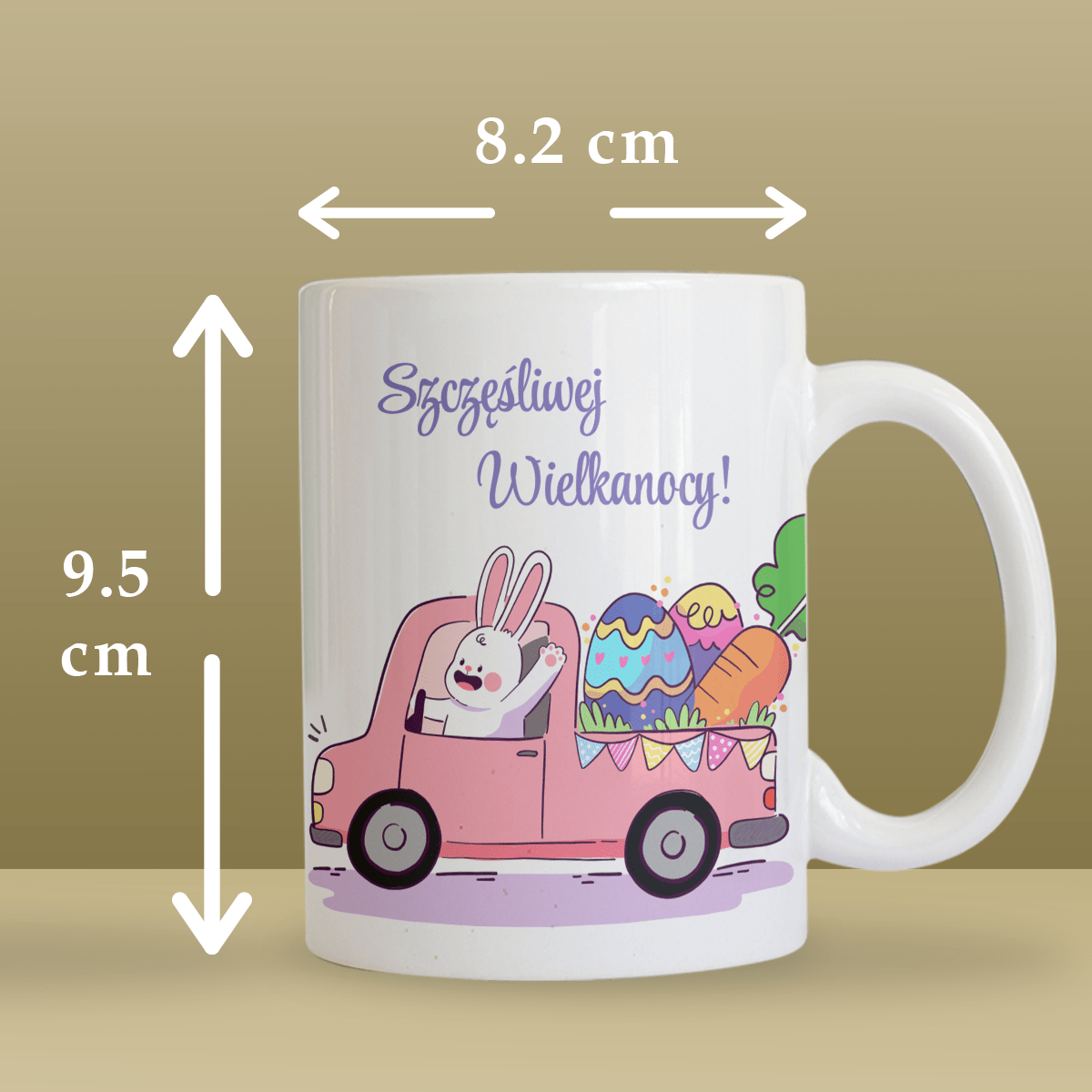 Wielkanoc! - 1x Kubek z nadrukiem, spersonalizowany prezent dla niej - idamell.com