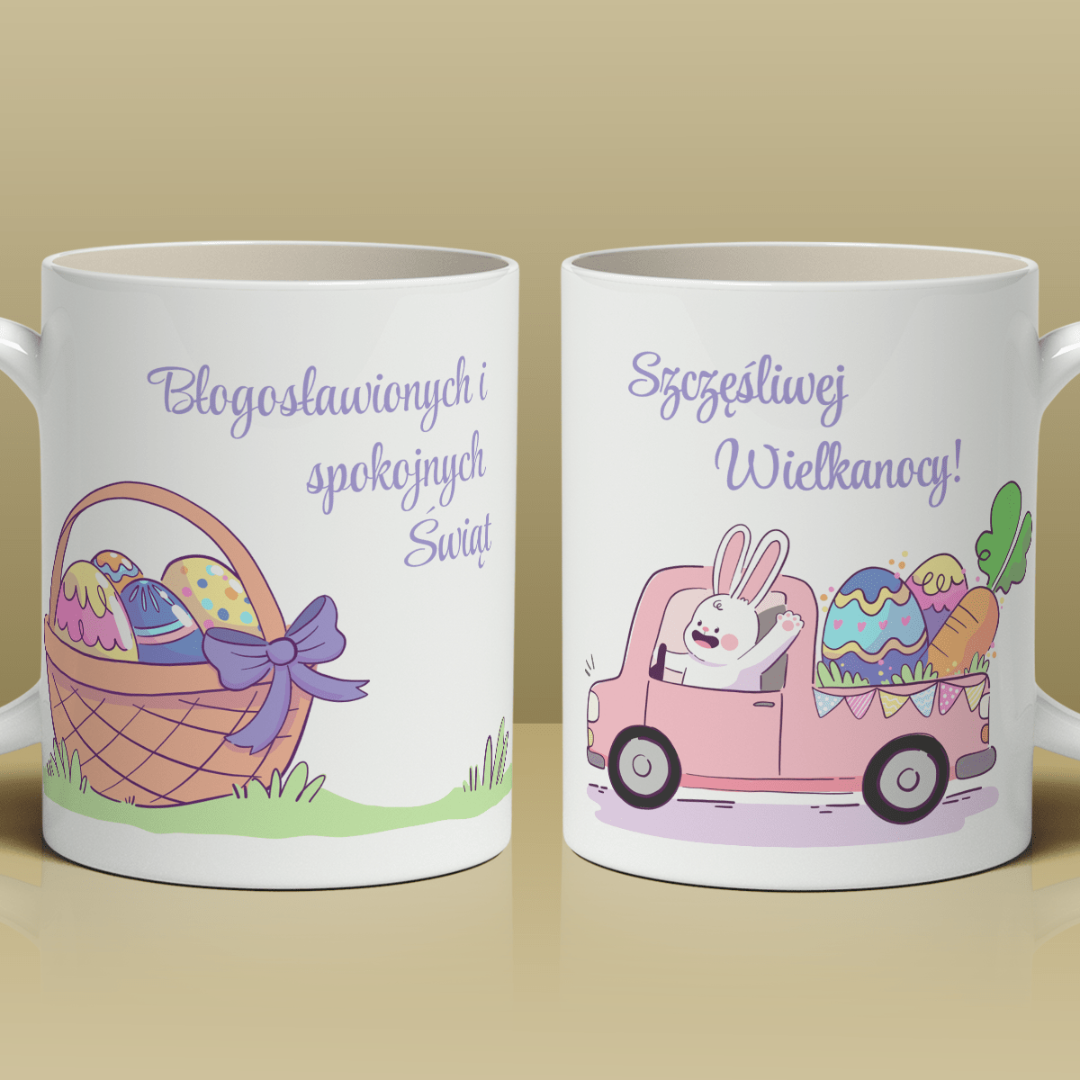 Wielkanoc! - 1x Kubek z nadrukiem, spersonalizowany prezent dla niej - idamell.com