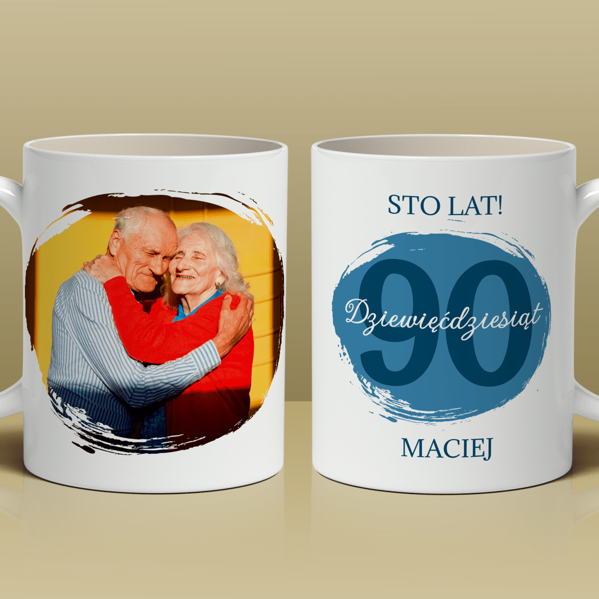Z okazji 90. - 1x Kubek z nadrukiem, spersonalizowany prezent dla dziadka - idamell.com