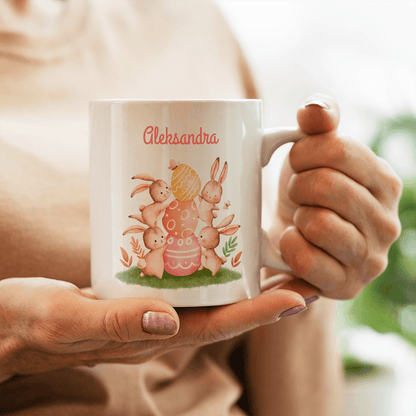 Zajączki i pisanki - 1x Kubek z nadrukiem, spersonalizowany prezent wielkanocny - idamell.com